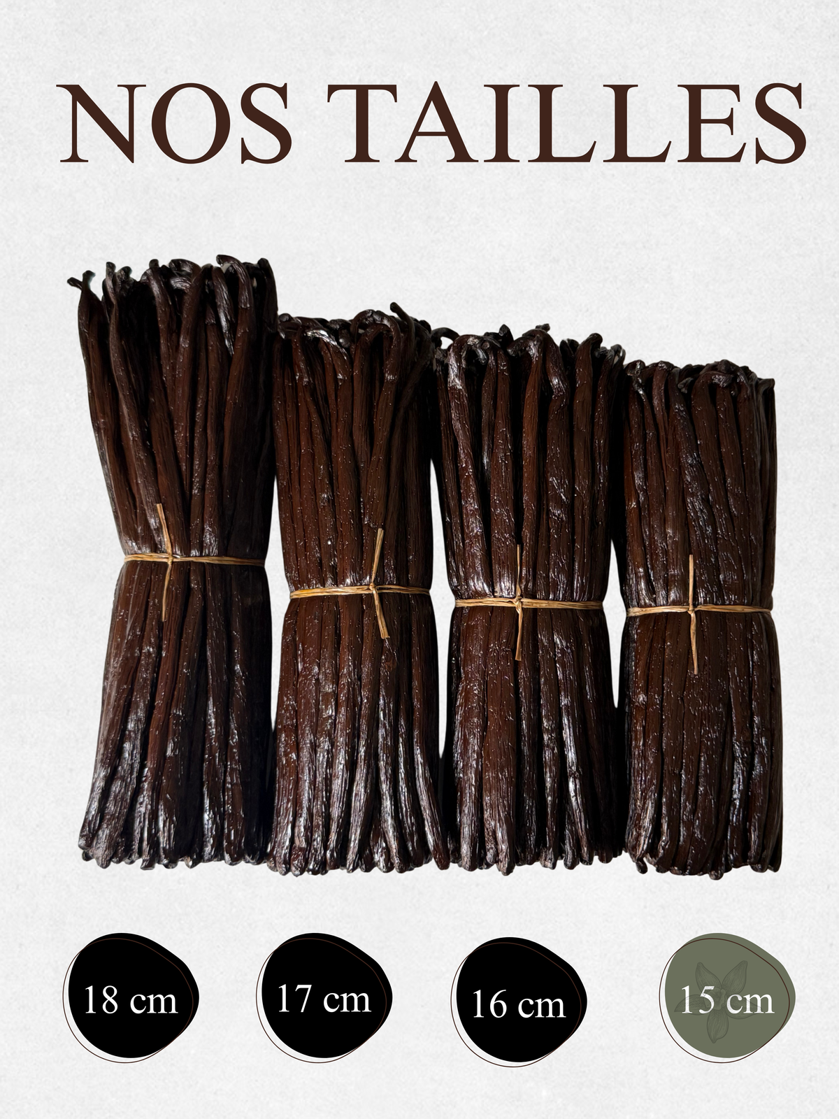 Gousses de Vanille Noire Bourbon  - 15 cm